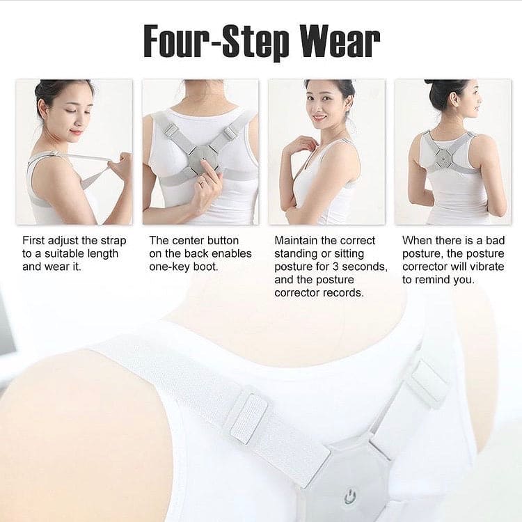 Vibration Reminder Back Posture Corrector, Upper Back Brace Correction Trainer, Back Pain Support Device Vibration Reminder Back Posture Corrector, Upper Back Brace Correction Trainer, Back Pain Support Device